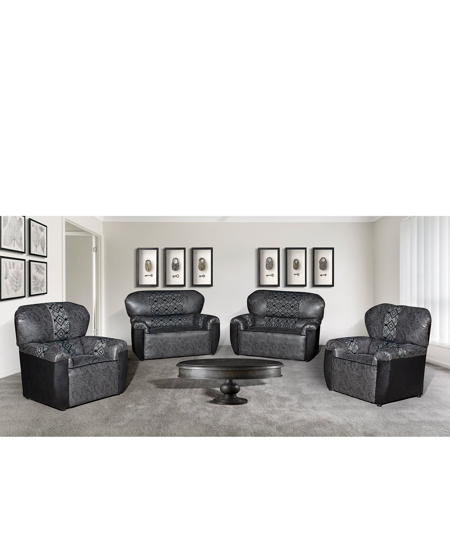 Elephant Sofa 4 Piece - Black