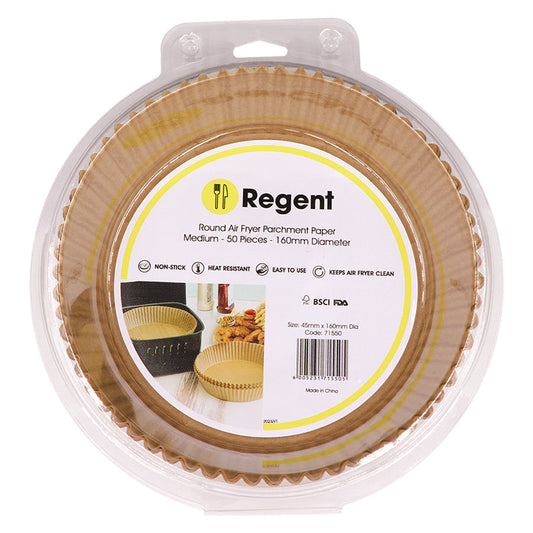 Regent Air Fryer Round Parchment Paper Liners In Pvc Box 50 Piece (160MMDiameterX45MM)