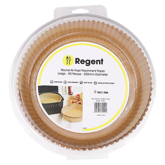 Regent Air Fryer Round Parchment Paper Liners In Pvc Box 50 Piece (200M DiameterX45MM)