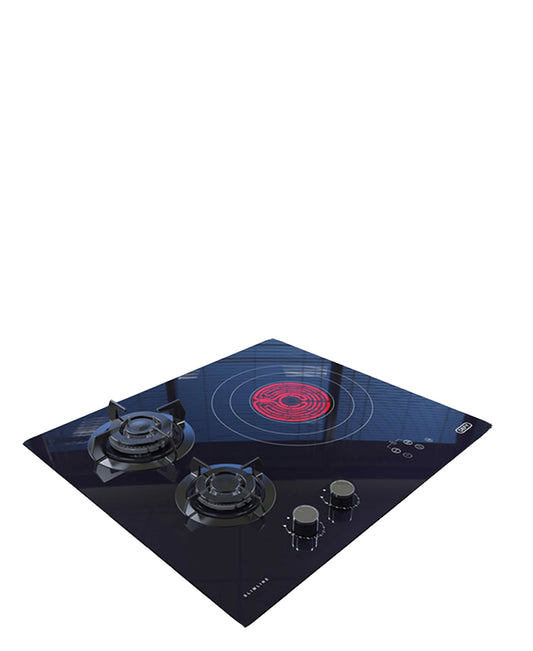 Defy 60CM Dual Fuel Gas On Glass Hob - Black