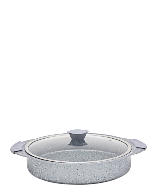 OMS Granite Non-Stick Multi Functional Oven Tray & Low Casserole 32cm - Grey