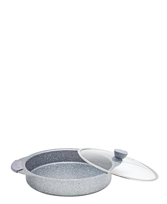 OMS Granite Non-Stick Multi Functional Oven Tray & Low Casserole 32cm - Grey