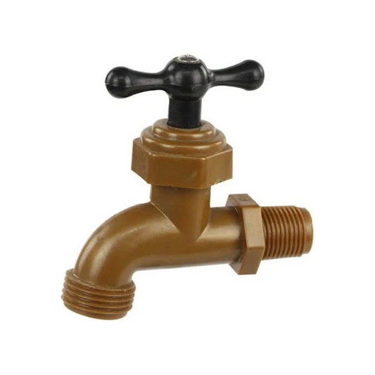 Tap 1/2In Plastic Brown Short Body  Heavy Duty