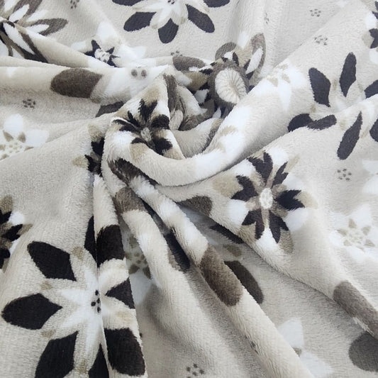 Printed Mongolian Fleece Fabric Floral 150cm