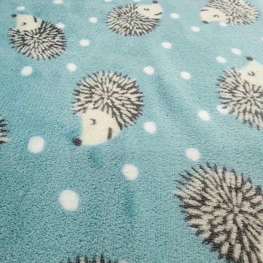 Printed Mongolian Fleece Fabric Hedgehog 150cm