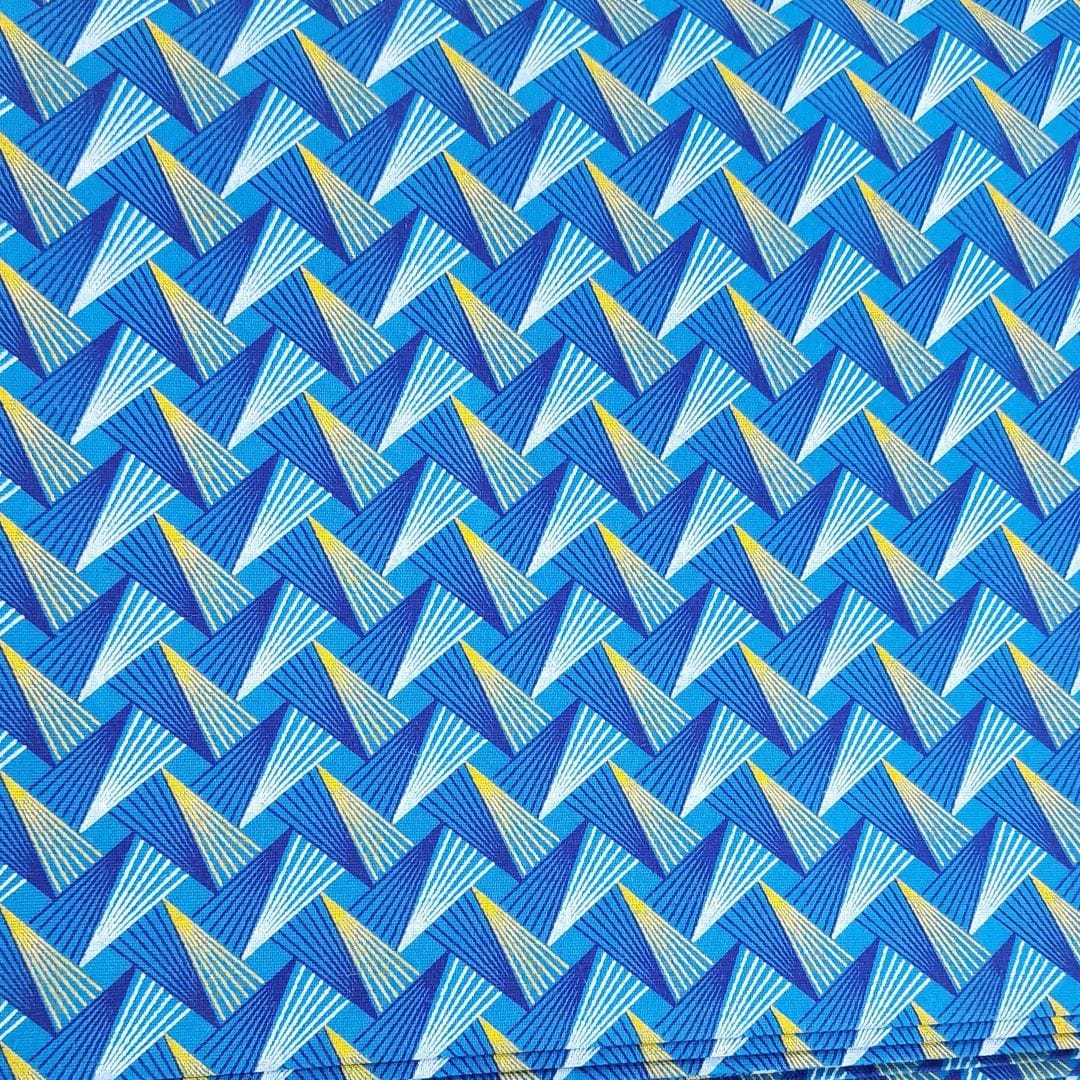 3 Cats Shwe-shwe Fabric C/w272 Blue H1289 90cm