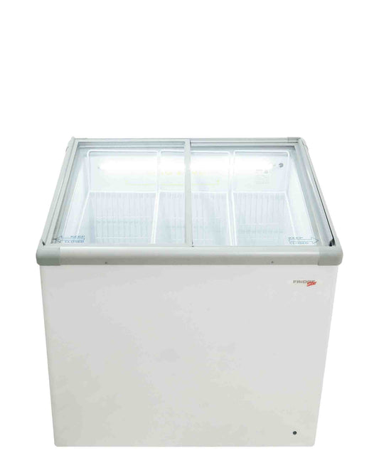Fridge Star Glass Top Ice Cream Freezer - White