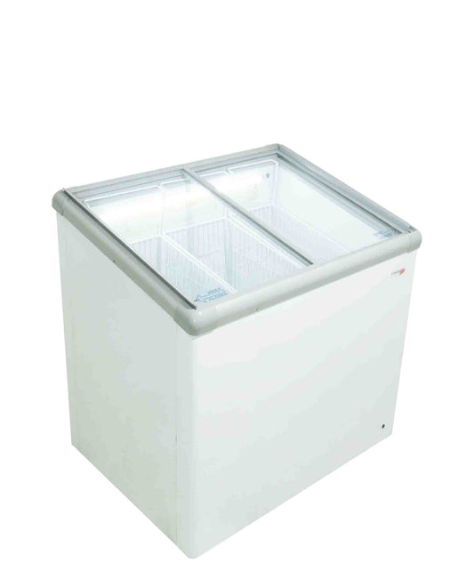 Fridge Star Glass Top Ice Cream Freezer - White