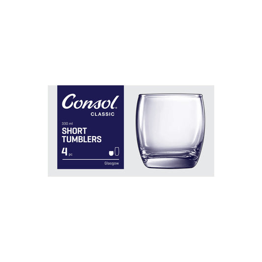Consol 330ml Glasgow Whiskey Tumbler Set Of 4
