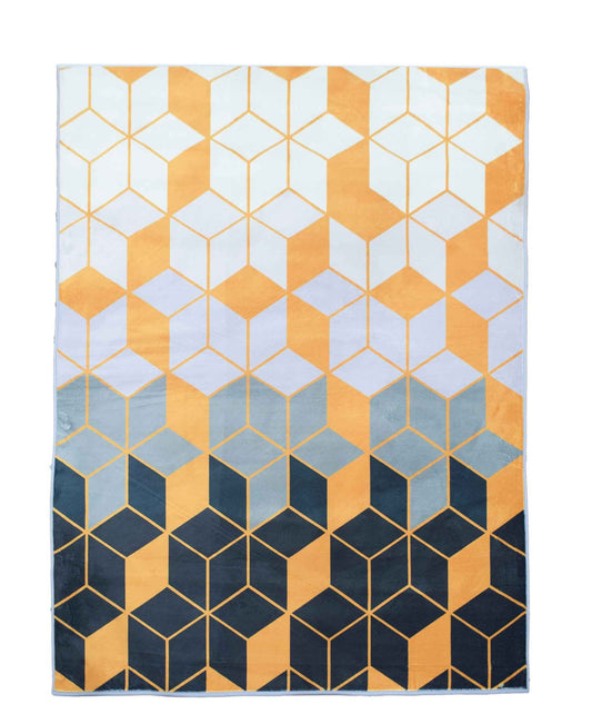 Luxury Lifestyle Doormat Carpet 400mm x 600mm - White & Orange