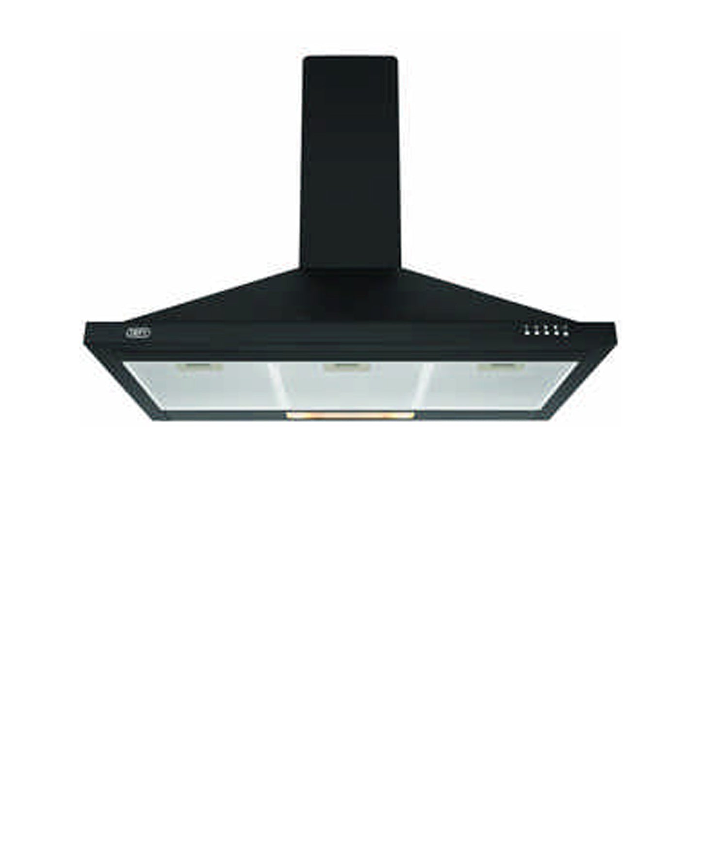 Defy 90cm Black Chimney Cookerhood  - Black
