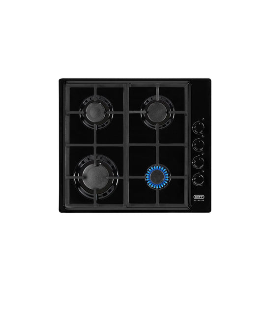 Defy 4 Burner Slimline Gas Hob Side Control - Black