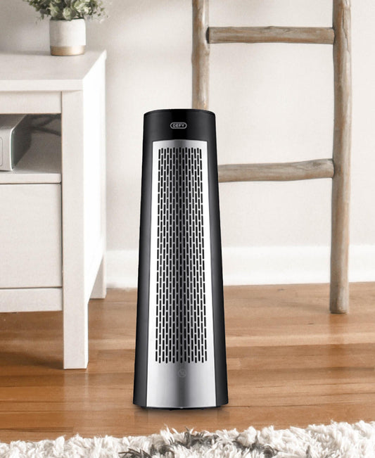 Defy 2200W PTC Ceramic Tower Heater – Black