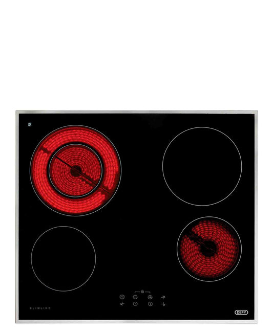 Defy Slimline 600 Vitroceramic Hob - Black