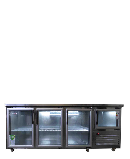 Fridge Star Hinged Glass Door Underbar Fridge - Silver