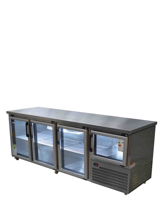 Fridge Star Hinged Glass Door Underbar Fridge - Silver