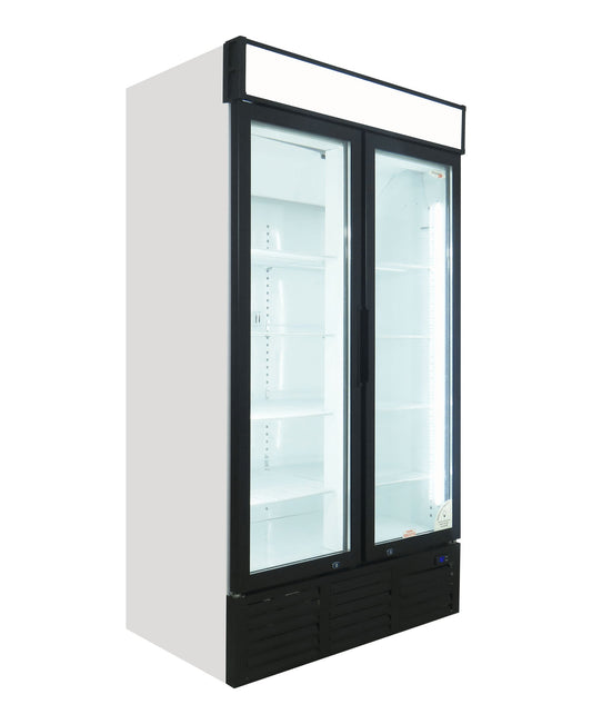 Fridge Star Hinged Double Door Beverage Cooler - Black
