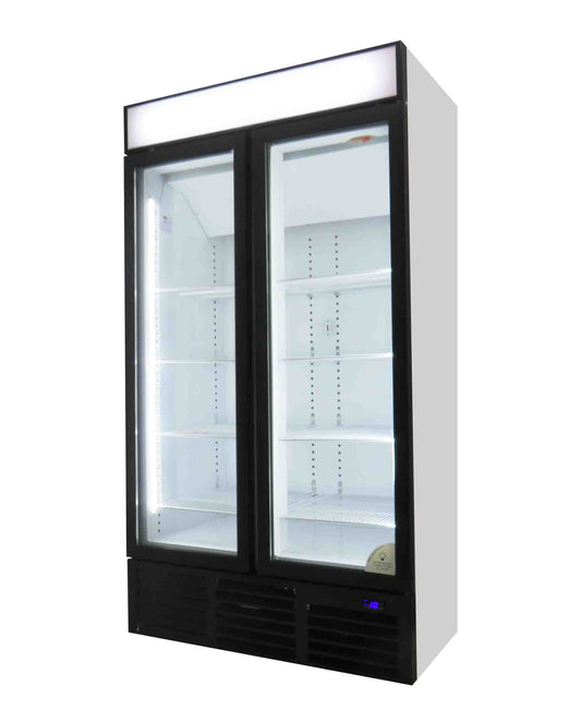 Fridge Star Hinged Double Door Freezer - Black & White