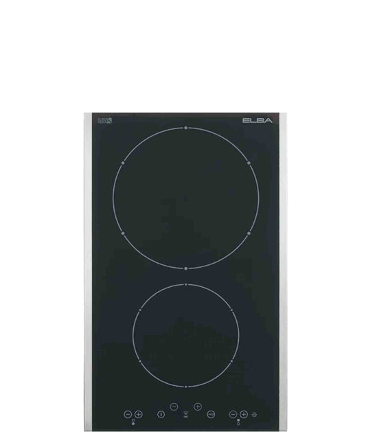 Elba Domino Glass Electric 2 Plate Hob - Black