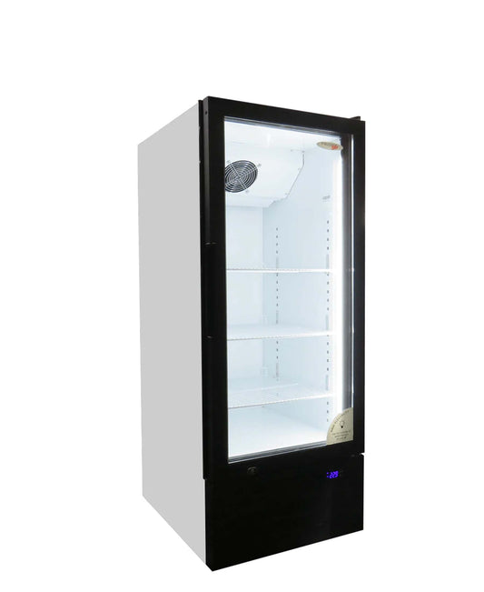 Fridge Star Hinged "Half" Door Beverage Cooler - Black & White