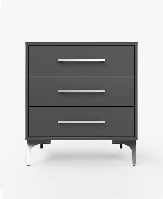 Matte 3 Drawer Pedestal – Black