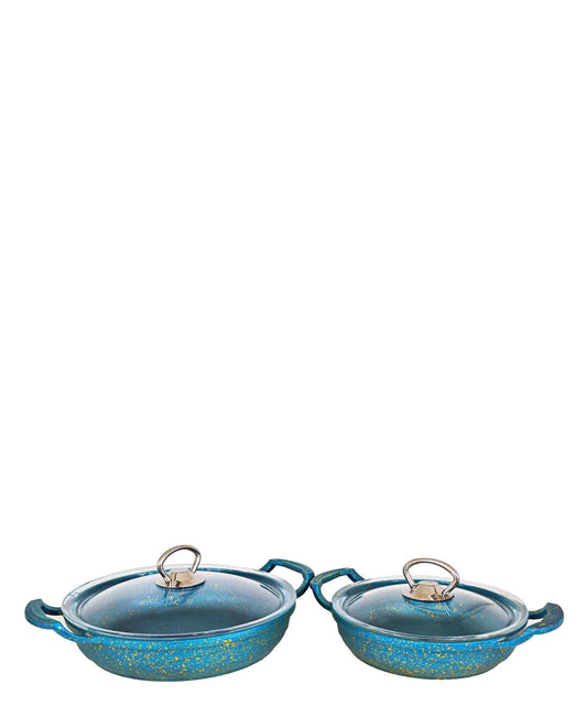 OMS 4 Piece Cast Iron Sahan Pan Set - Blue