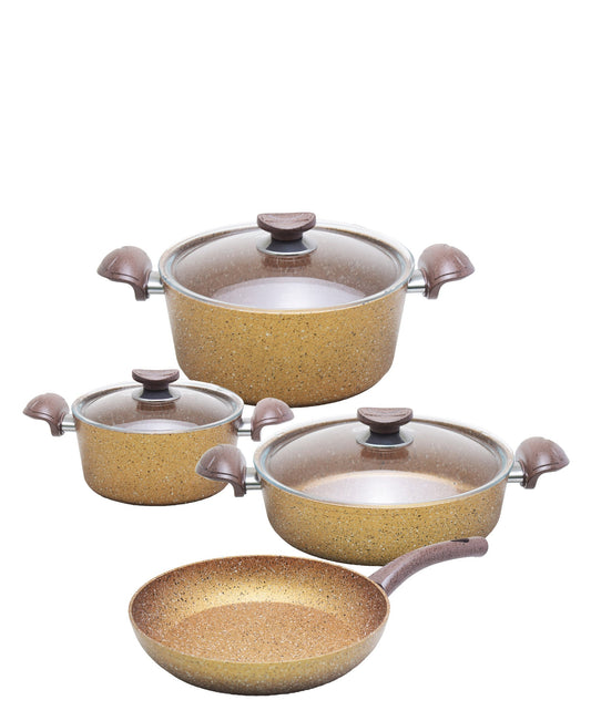 OMS 7 Piece Granite Cookware Pot Set - Bronze