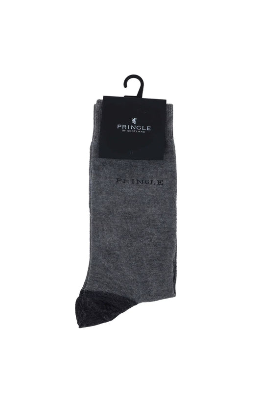 Pringle Core 4 Plain Long Socks Grey