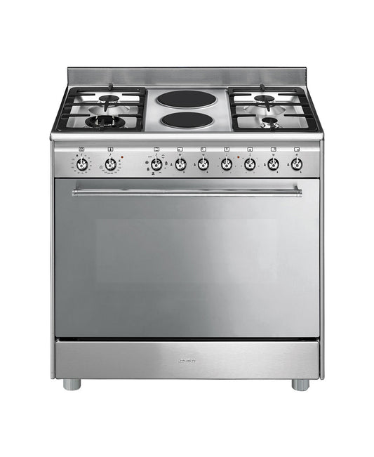 Smeg 90cm Stainless Steel Gas Electric Stove - SSA92MAX9