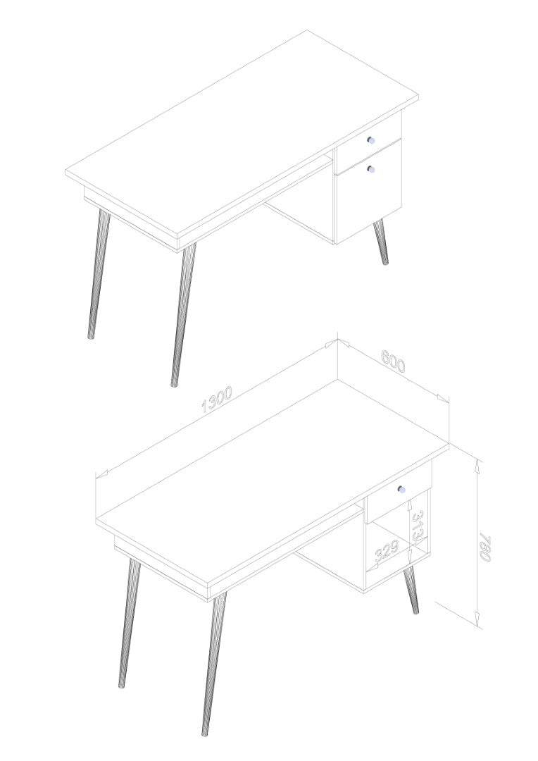 Urban Decor Exotic Designs Office Table - White