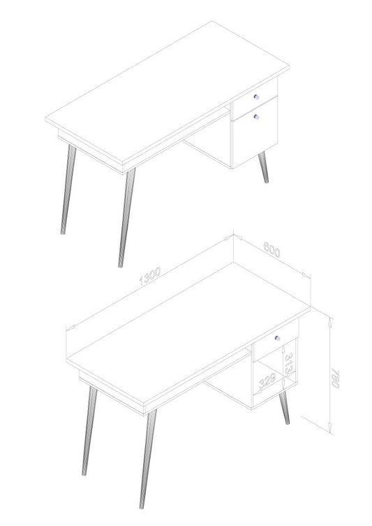 Urban Decor Exotic Designs Office Table - White