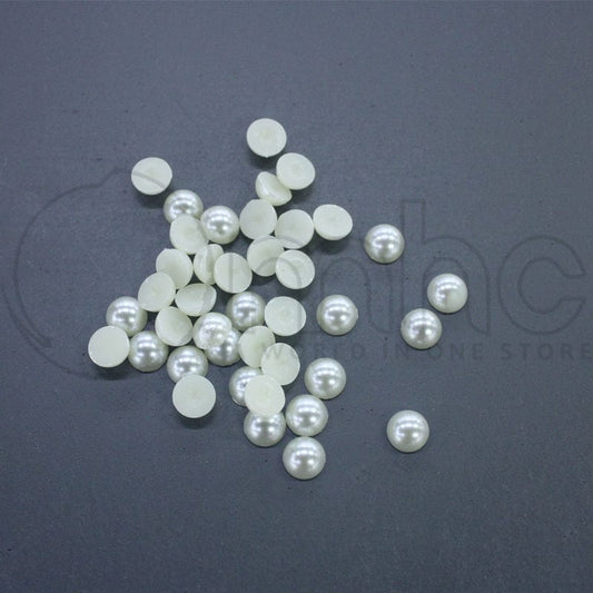 Half Pearl Beads Medium Shinny Cream