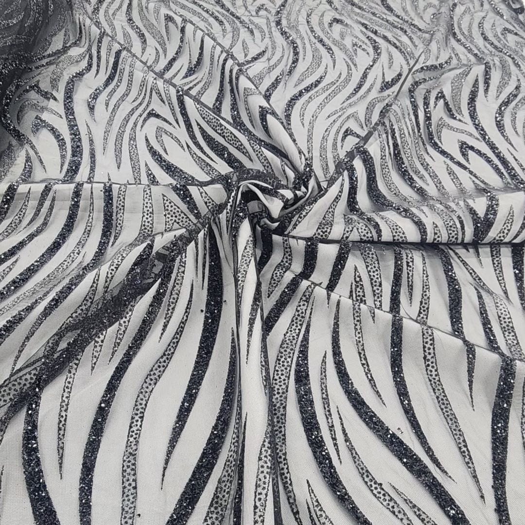 Cubic Sequin Fabric Black 130cm P3762/2