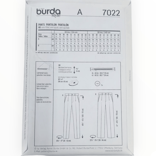 Burda Pattern 7022