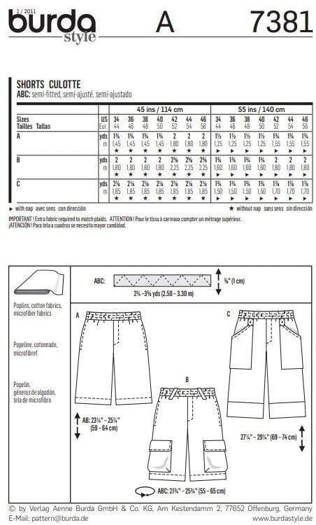 Burda Pattern 7381