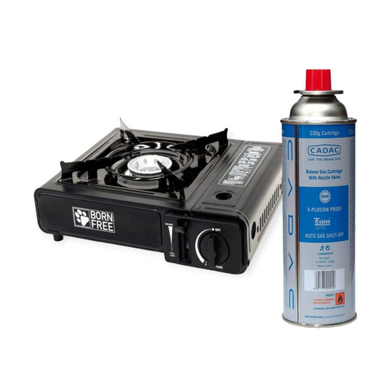 Born Free Single Burner Portable Stove 1160 Get 1 Cadac 220G Nozzle Cartridge For Free