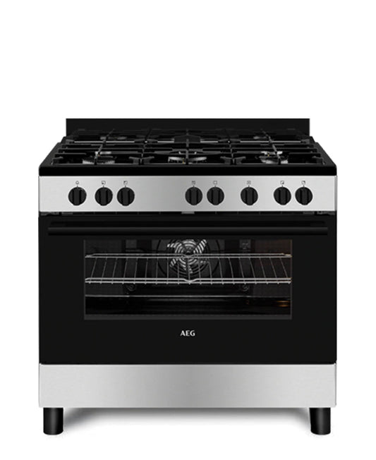 AEG 90cm Gas Electric Cooker Stove -Black & Silver