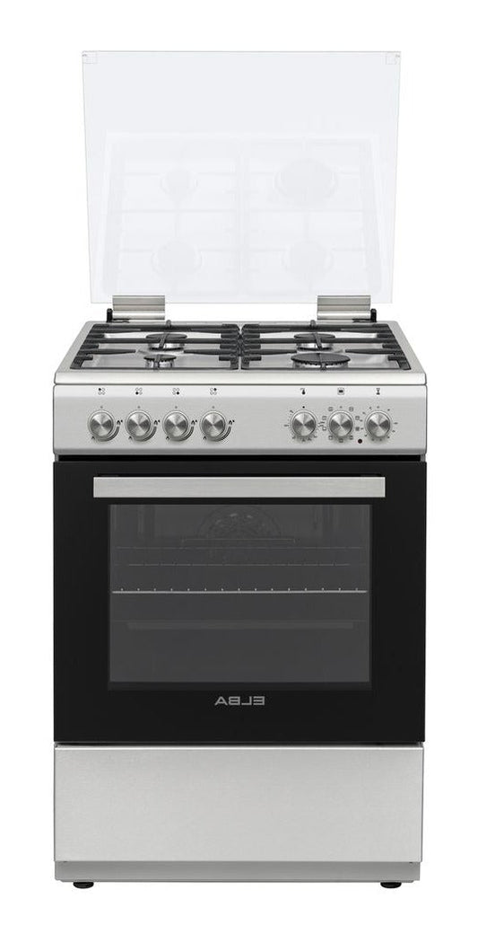 Elba Essential Burner Gas Stove Electric Oven 60cm Silver 04/66CL442- 4