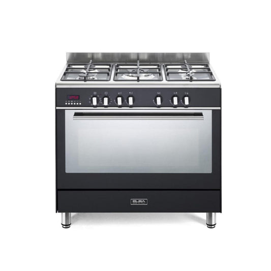 Elba 90cm Fusion Black Gas Stove Electric Oven 01/9FX827B