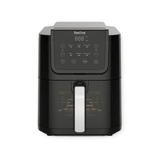 Feelive 5L Stylish Air Fryer with Visible Window, Dishwasherble AF05017M-GS