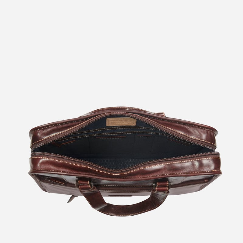 Jekyll & Hide Oxford Medium Leather 15" Laptop Briefcase Espresso
