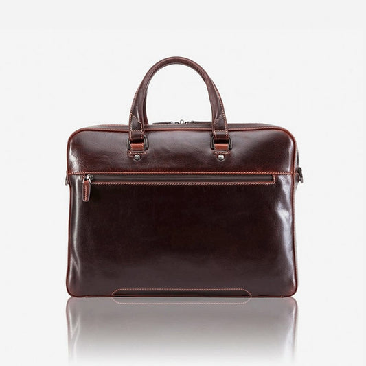 Jekyll & Hide  Slim Zip Top Briefcase Tobacco