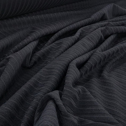 Dty Brushed 4X2 Rib Fabric 150cm Black