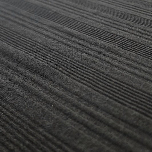Verrigated Brushed Jersey Knit Fabric Black 150cm