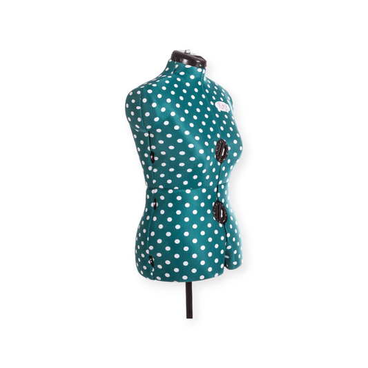 Adjustable Rani Mannequin Green Polka Dot Small