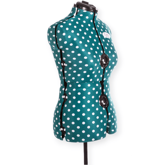 Adjustable Rani Mannequin Green Polka Dot Small