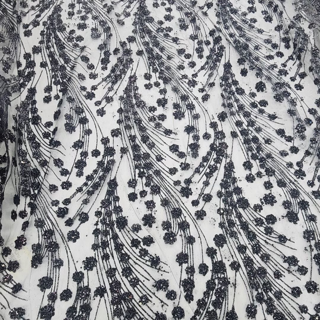 Cubic Sequin Fabric Black 130cm P3761/2