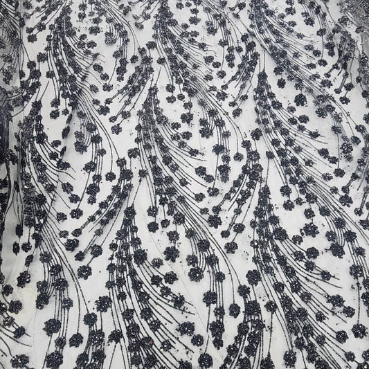 Cubic Sequin Fabric Black 130cm P3761/2