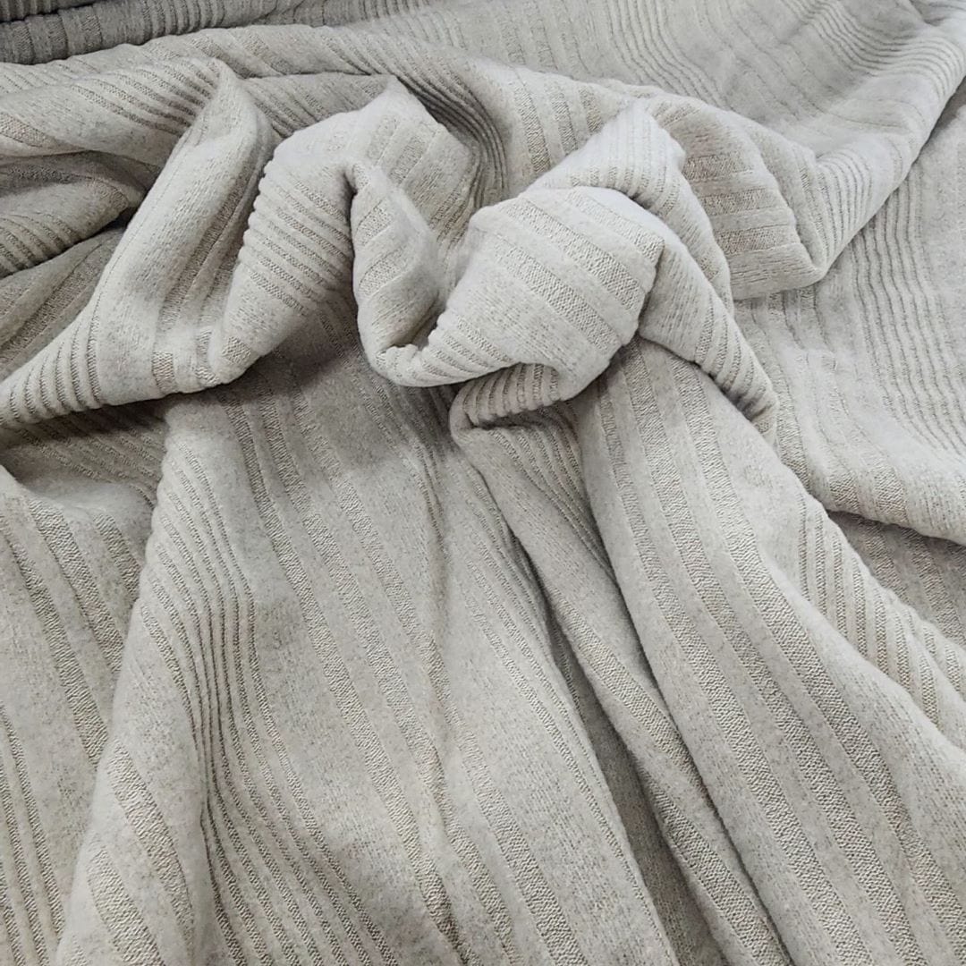 Verrigated Brushed Jersey Knit Fabric Butter 150cm