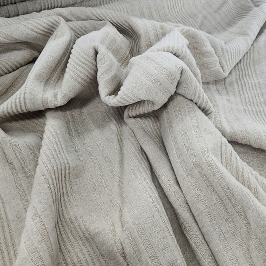 Verrigated Brushed Jersey Knit Fabric Butter 150cm